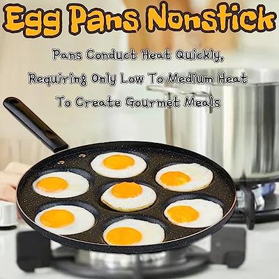 Egg Skillet, Non-stick Egg Frying Pan, 7-cavity Round Pancake Pan