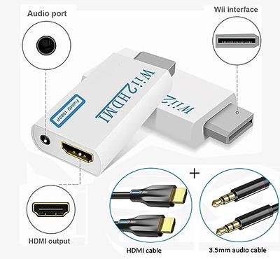 Wii to HDMI Converter 1080P for Full HDMI Device, Wii HDMI Adapter HDMI  Output with Nintendo