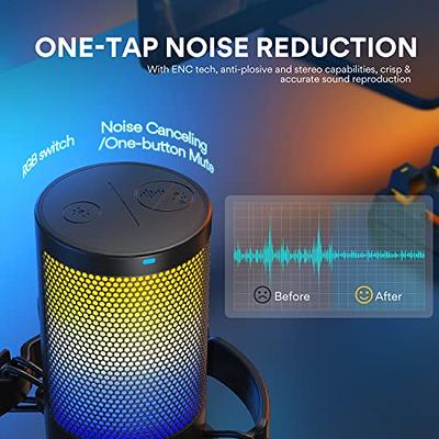 MAONO Gaming USB Microphone, Noise Cancellation Condenser mic with Mute,  Gain, Monitoring, Boom Arm for Streaming, Podcast, Twitch, ,  Discord, PC, Computer, PS4, PS5, Mac, GamerWave DGM20S 