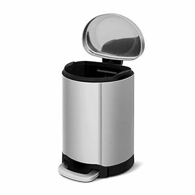 Innovaze 1.32 Gallon Stainless Steel Round Step-On Bathroom and Office Trash Can - Silver