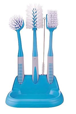 MR.SIGA Soap Dispensing Palm Brush for Dish Pot Pan Sink Cleaning,2Pcs