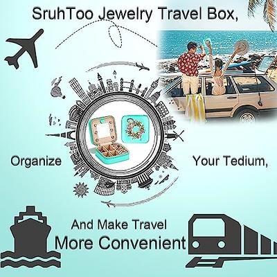 SruhToo Women's Travel Jewelry Box, PU Leather Letter Small