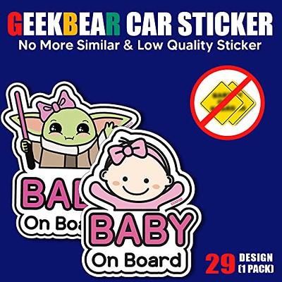 GEEKBEAR Baby on Board Sticker for Cars (02. Basic Girl) – Cartoon Style  Design as a Car Accessory - Reflective, Weather-Resistant and Eye-Catching  - Yahoo Shopping