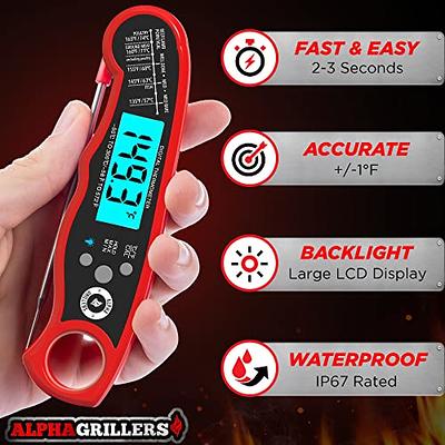 Flamen Digital Meat Thermometer with Backlight for Kitchen, Deep