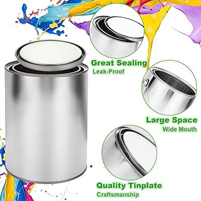 Empty Quart Paint Cans with Lids (2 Pack) Unlined Metal Paint Cans Value Pack