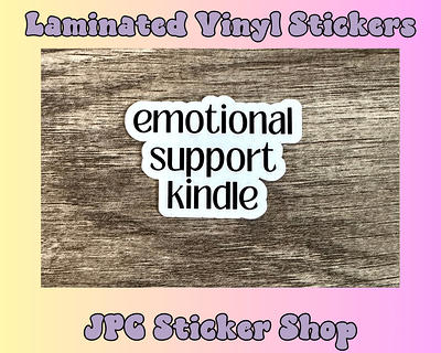 Rainbow Heart Sticker Emotional Support, Quote, bookish kindle sticker