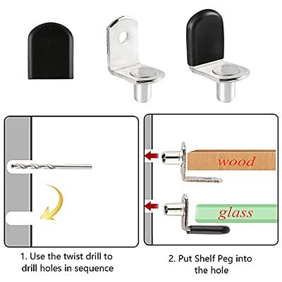 24 Pieces Adhesive Shelf Bracket, Double Row Reinforced Design Shelf  Support Pegs for Shelves Kitchen Cabinet Book Closet