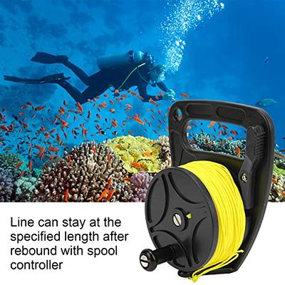 Diving Reel,Portable 150FT Diving Line Reel Multi Purpose Dive Reel  Lightweight Diving Equipment with Large Reel Handle Card Position PP Rope