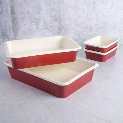 Gap Home Nesting Red 4-Piece Stoneware Nonstick Bakeware Set