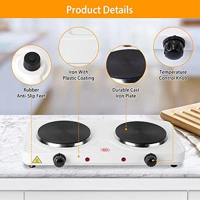 Electric Camping Double Burner Hot Plate Portable Heating Cooking