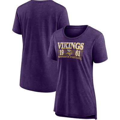 Women's Fanatics Branded Purple Minnesota Vikings Spirit Jersey Lace-Up  V-Neck Long Sleeve T-Shirt