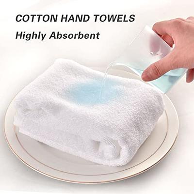 White Classic Luxury 100% Cotton Hand Towels Set of 6 - 16x30 White