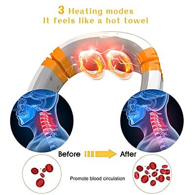 Auxoliev Neck Massager for Pain Relief Deep Tissue, FSA HSA Eligible Items, Electric Pulse Neck Massager with Heat, 9 Modes 50 Levels Cordless