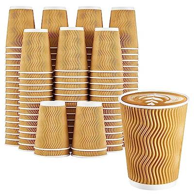 Disposable Coffee Cups - 12oz Insulated Paper Hot Cups