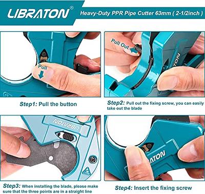 Libraton PVC Pipe Cutter, Up to 2-1/2, Ratchet Pipe Cutter Heavy-Duty, Pex  Cutting Tool for Cutting PEX, PVC, PPR Plastic Hoses and Plumbing Pipe -  Yahoo Shopping