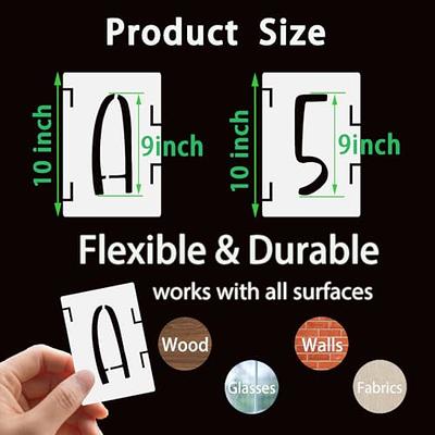 DZXCYZ 2 inch Letter Stencils Numbers Craft Stencils, 42 Pcs Reusable Plastic Alphabet Drawing Templates for Painting on Wood, W