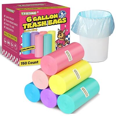 1-2 Gallon Colored Garbage Bags Bathroom Trash Can Liners (420 count, 6  Colors)