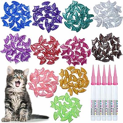 Hot Selling 60pcs Soft Pet Cat Nail Caps Claw Control Paws with Free Glue  And Applicator Size XS S M L - AliExpress