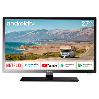  SYLVOX TV RV de 24 pulgadas 12/24 V para RV 1080P Full HD Smart  TV, tienda de aplicaciones integrada, compatible con WiFi Bluetooth,  pequeño televisor Android para automóvil, casa, cámper, camión, 
