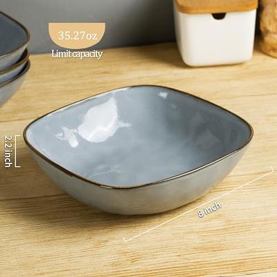 Cook with Color Plastic Prep Bowls - Small Bowls with Lids, 8 Piece Nesting Bowls Set Includes 4 Prep Bowls and 4 Lids (Ombre Pale Blue)