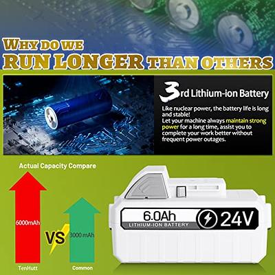 TenHutt 【Upgrade with DC Port】 24V 6.0Ah Replacement Battery for