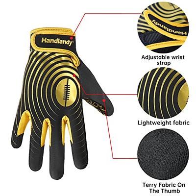 HANDLANDY Football Gloves Men, Sticky Wide Receiver Grip Gloves