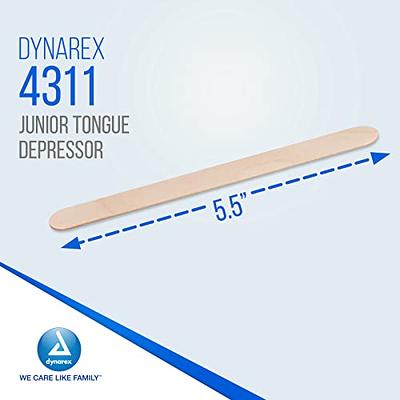 Dynarex Tongue Depressors Wood, Junior 5 ½, Non-Sterile, with Precision  Cut and Polished Smooth Edges, for Medical Use and Other Applications, 1  Box