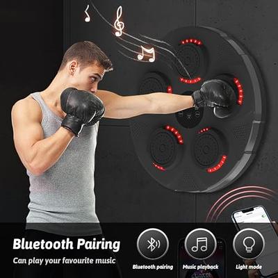  Music Boxing Machine,Smart Music Boxing Machine Wall Mounted  with 9-Level Speed Adjustment,One Punch Boxing Machine with LED Light,  Boxing Game with Bluetooth Music,with 2 Pairs of Boxing Gloves : Sports