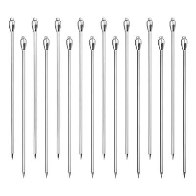 8 Pcs Swizzle Sticks Metal Fruit Needle Fancy Toothpicks Juice