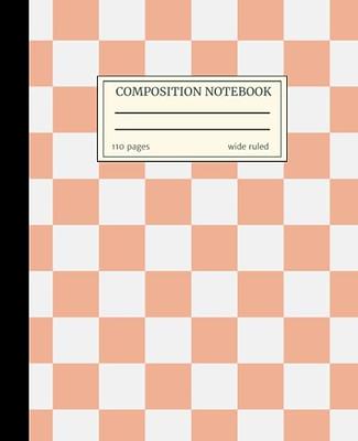 Composition Notebook Wide Ruled: Preppy Orange Retro Aesthetic Notebook for  Kids, Teens, and Students, Wide Ruled