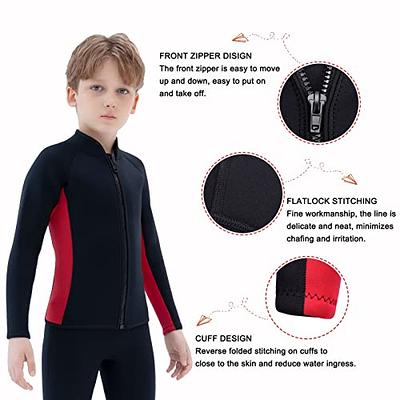 REALON Kids Wetsuit for Boys Girls Children, Neoprene Full Wet Suits 3mm  Long Sleeve Back Zip 2mm Shorty Toddlers/Youth Thermal Swimsuits for  Swimming Diving Surfing 3mm Gray Kid's Fullsuit Large
