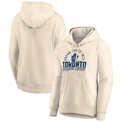 Men's Antigua Black Toronto Maple Leafs Logo Victory Pullover Hoodie