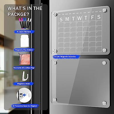 Goefun Acrylic Magnetic Calendar for Fridge Weekly Planner - Clear Set of 2  Dry Erase Board Calendar for Refrigerator, Glass Calendar Includes 6 Dry  Erase Markers with 3 Colors(17x12Inches) - Yahoo Shopping