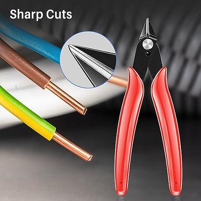 NICE-POWER 5 inch Wire Cutter, Zip Tie Cutters Micro Flush Cutter Precision Wire Clippers Hobby Snips Small Side Cutting Pliers for Cutting Small