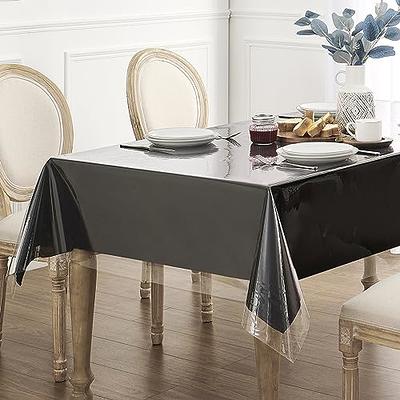 Crystal Clear PVC Vinyl Wipe Clean Tablecloth - PREMIUM QUALITY - ALL SIZES