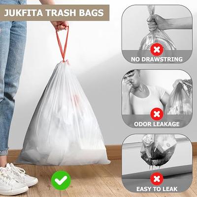 Small Trash Bags Small Trash Bags Drawstring, Extra Strong 4 Gallon Garbage Bags, Unscented Trash Bags Fit Kitchen Bathroom Office Cat Litter, JUKFITA