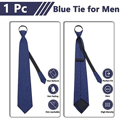 Mantieqingway 3.15'' Zipper Ties for Men Pre-tied Adjustable Black