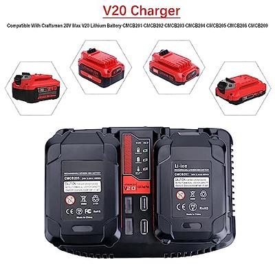 CMCB124 Dual Port V20 Battery Fast Charger Replacement for Craftsman 20V  MAX V20 Battery Lithium CMCB202 CMCB201 CMCB209 CMCB205 CMCB100 CMCB102  CMCB101 - Yahoo Shopping