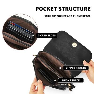 Vangue Leather Small Crossbody Bags for Women Designer Cell Phone Purses Shoulder Bag with Adjustable Strap