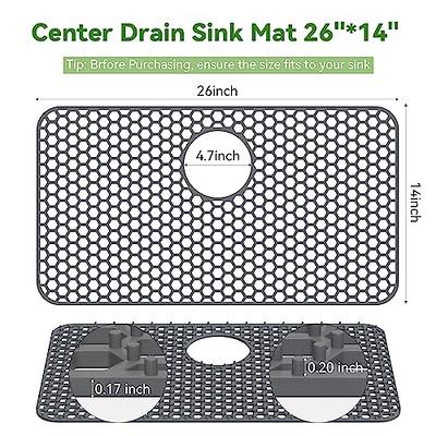 Kitchen Sink Mat, 26''x14'' Silicone Sink Protectors Mats for Bottom of  Kitchen Sink, Non-slip Heat Resistant Sink Liners for Farmhouse Stainless