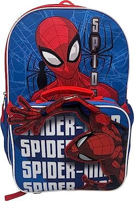 Marvel Spider-Man Backpack Kids 16 5PC Water Bottle School Combo