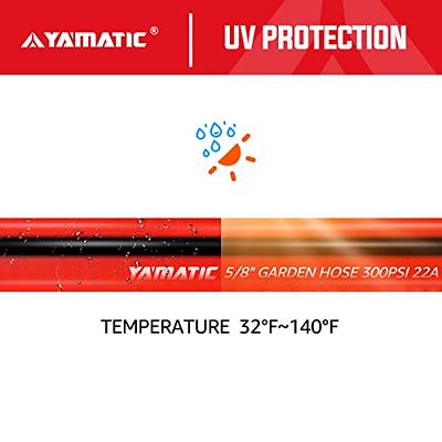 YAMATIC Garden Hose 100 ft,Ultra Durable Water Hose, 5/8 inch Premium Hose  with Solid Brass Connector for All-Weather Outdoor, Car wash, Lawn, Red -  Yahoo Shopping