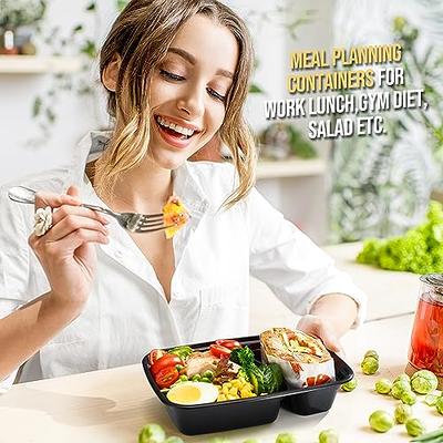 Glotoch 50 Pack 【32oz 2 Compartment】 Meal Prep Container Microwave Safe,  Food Prep Containers With Lids For Lunch/Deli/Takeout/Leftover, BPA-Free  Freezer & Dishwasher Safe, Black - Yahoo Shopping