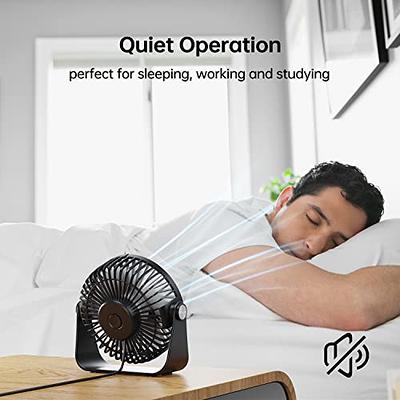 Desk Fan Small Table Fan Rechargeable Battery Operated Mini Fan 360 Degree  Rotation 5.1 Inch Portable Fan 4 Speed Usb Personal Fan For Home Office