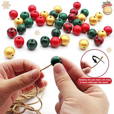 200PCS Christmas Wooden Beads For Crafts, 16Mm Wood Beads With Holes For  Garland Jewelry Making Party Holiday Decor Easy To Use