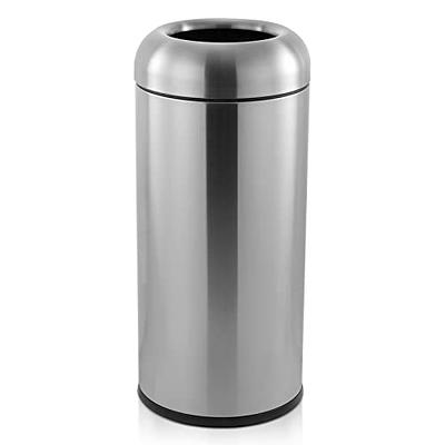 WICHEMI Trash Can Outdoor Indoor Garbage Enclosure, Commercial Trash Bin with Lid Open Top Inside Cabinet Large Metal Garbage Can Stainless Steel