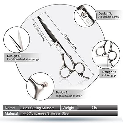 Professional Hairdressing Scissors Set 6 Hair Cutting Scissors and Thinning  Scissors Stainless Steel Hair Scissors With Adjustable Screw 