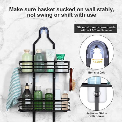 Roseyat Shower Caddy Wall Mounted Stainless Steel Basket Shelf Shampoo  Holder, Adhesive Shower Shelf Basket Rack Organizer, No Drilling Bathroom  Shelf with Hooks, Kitchen Spice Holder-2 Pack - Yahoo Shopping