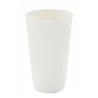 16 oz Eco Green Paper Coffee Cup - Ripple Wall - 3 1/2 inch x 3 1/2 inch x 5 1/2 inch - 500 Count Box