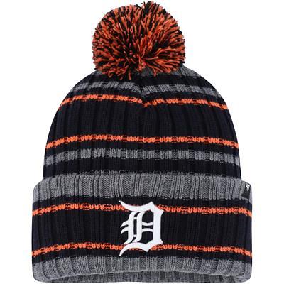 Men's '47 Black Detroit Lions Bering Cuffed Knit Hat with Pom